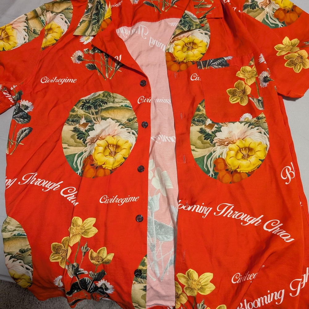 Floral Red Hawaiian Shirt